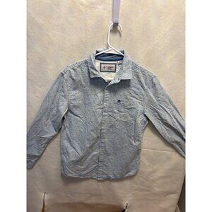 Original Penguin By Munsingwear Mens S Blue Button-Down Shirt Polka Dot Pattern